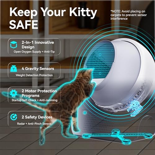 CATLINK Luxury Self Cleaning Cat Litter Box for Multiple Cats, 60 Liners