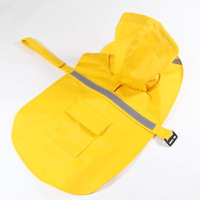 HAPEE Dog Raincoats with Reflective Strip Hoodie,Poncho Jacket for Large Dogs fit Golden Retriever Doodle (A1-Yellow, 30C (100-120 lbs))