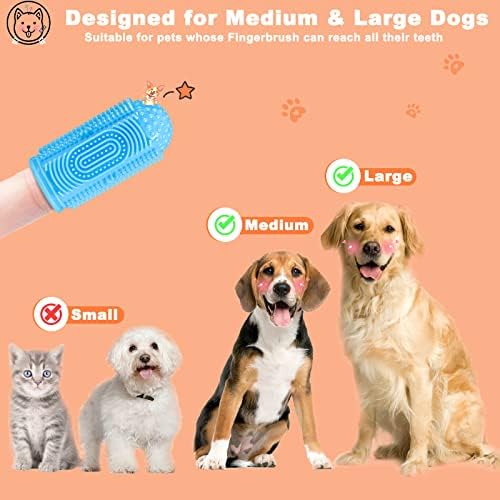 Dog Toothbrush Finger Toothbrush Dogs Tooth Brushing Kit 8 Pack Dogs Finger Toothbrushes for Dog Teeth Cleaning& Dental Care Doges Tooth Brush Pet Toothbrush