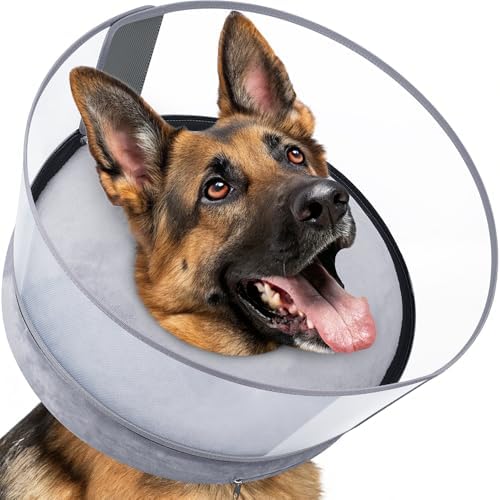 BARKLESS 2-in-1 Inflatable Dog Donut Collar for Large Dogs After Surgery