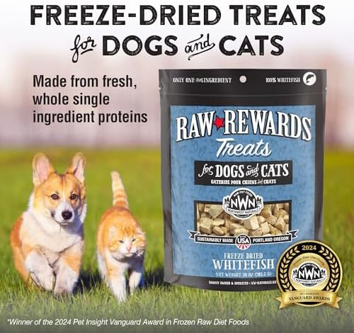 Northwest Naturals Raw Rewards Freeze-Dried Whitefish Treats for Dogs and Cats - Bite-Sized Pieces - Healthy, 1 Ingredient, Human Grade Pet Food, All Natural, Proudly Made in USA, 10 Oz (Pack of 3)