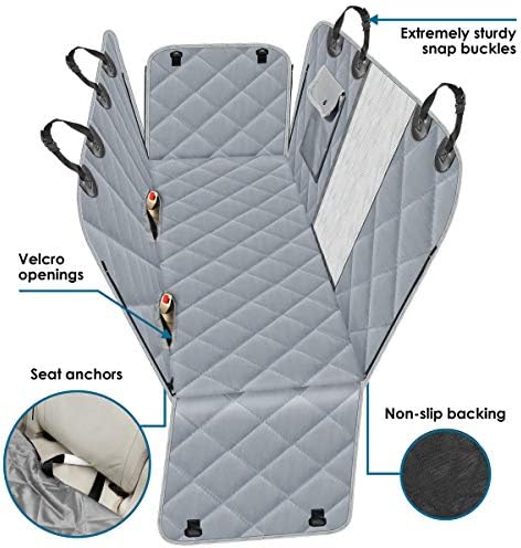 PAWBEE Dog Car Seat Covers - Waterproof, Nonslip Back Seat Protector for Pets, Heavy-Duty Scratchproof Hammock with Mesh Window for Cars, SUVs, and Trucks - Durable Car Backseat Cover for Dogs