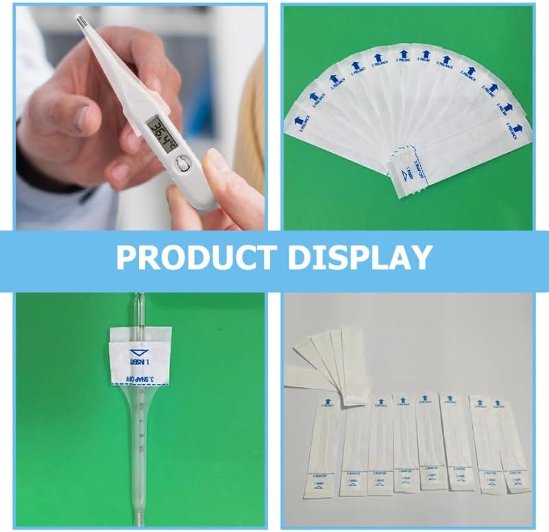 Luxshiny 100Pcs Disposable Thermometer Probe Protective Covers Thermometer Sleeves Paper Covers for Digital Probe Sleeves for Pets Cats Dogs Rabbits