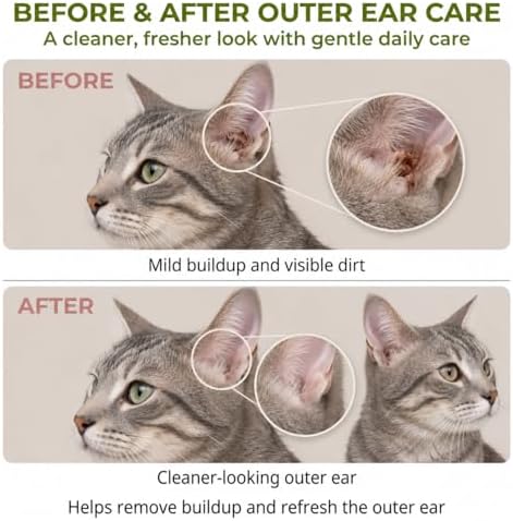 Cat Ear Cleaner Wash, pH-Balanced Pet Ear Rinse, 6 fl oz