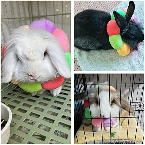 Adjustable Rabbit Protection Cone Collar,Soft Pet Recovery Collar for Rabbit/Chinchilla/Guinea Pigs/Kitten After Surgery Wound Healing,Elizabeth Neck Recovery E-Collar for Small Animals (S)