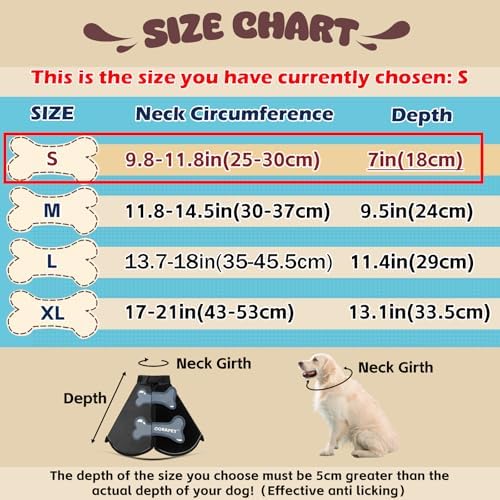 Dog Cone Collar Alternative, Partially Detachable Hard & Heavy Cone for Small Dogs (Yorkshire Pomeranian), Elizabethan Adjustable Protective Dog Neck Head Recovery Cone After Surgery Anti Licking
