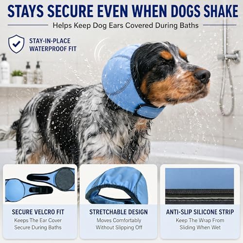 HOFi Dog Ear Covers for Bath: Waterproof Ear Protection to Keep Water Out