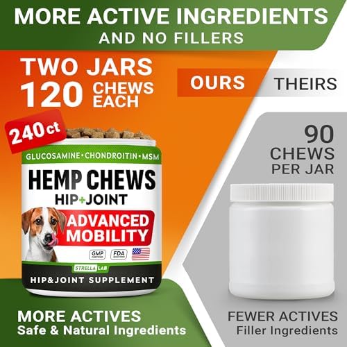 Advanced Joint Hemp Chews for Dogs Mobility - Hip & Joint Pain Relief Chews