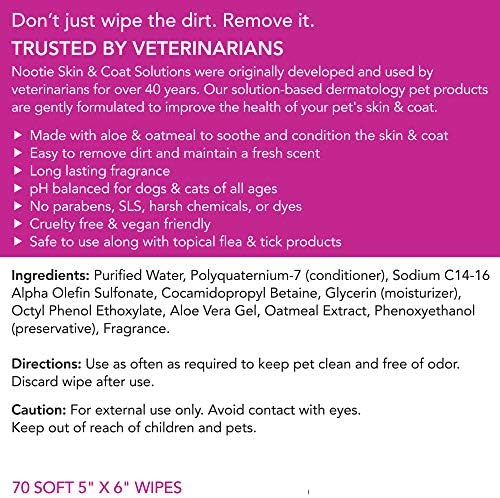 Nootie Waterless Shampoo Wipes, Cherry Blossom, Long-Lasting Fragrance