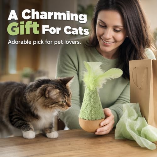 Self-Righting Cat Toy – 2Pcs Interactive Pet Toys with Feather，Mix
