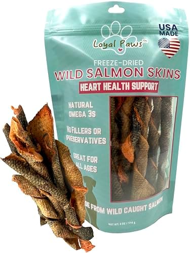 Freeze Dried Salmon Skin Dog Treats Omega3 Grain Free 4 oz