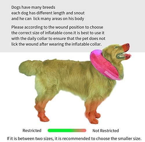 MCHY Inflatable Dog Cone,Adjustable Recovery Collar for Dogs After Surgery,Prevent from Biting & Scratching,Not Block Vision (Pink, XL-Neck 20''- 25'')