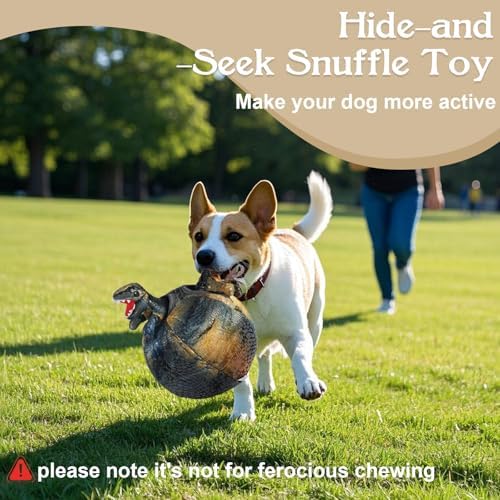 IFOYO Squeaky Dog Toys, Dinosaur Puppy Toys, Plush Interactive Dog Toys for Small Medium Dogs, Enrichment Hide and Seek Dog Toy