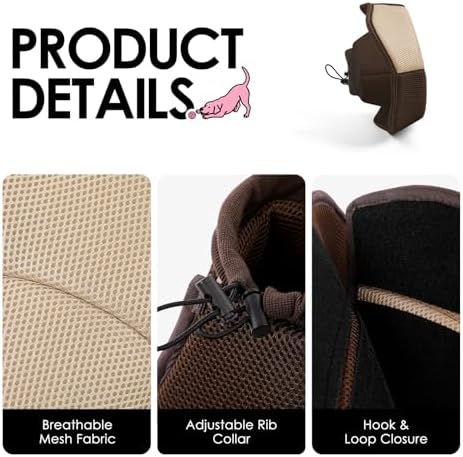 AOFITEE Dog Cone Adjustable Large Cone for Dogs After Surgery, Brown L
