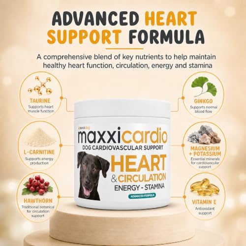 maxxipaws maxxicardio Natural Heart Support Supplement for Dogs, 3.2 oz