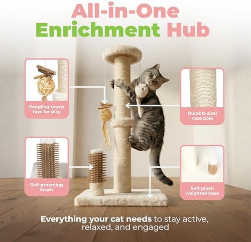 Best Pet Supplies Catify Cat Scratching Post - Beige H: 25"