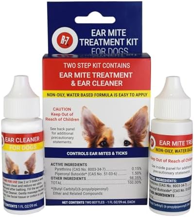 Miracle Care Ear Mite Treatment and Ear Cleaner for Dogs, 1 Ounce Bottles