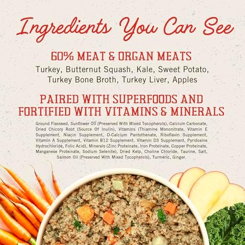 Stella & Chewy's FreshMade Frozen Fresh Grain-Free Gobblin' Good Dog Food, 16-oz pouch (Pack of 4)