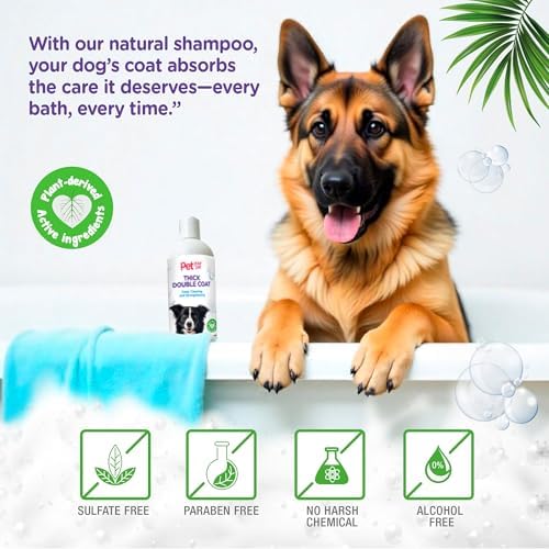 Natural Dog Shampoo for Thick Coats, 16 Fl Oz