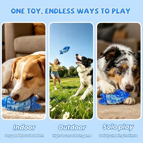 YINEYA Dog Toys for Aggressive Chewers, Tough Dog Chew Toys, Blue