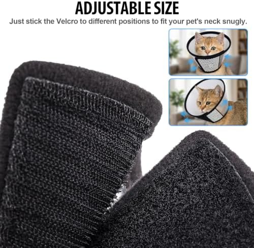 Depets Adjustable Recovery Pet Cone E-Collar for Cats Puppy Rabbit, Plastic Elizabeth Protective Collar Wound Healing Practical Neck Cover, Neck Girth 8.1 in