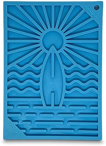 SodaPup Surf eMat – Durable Enrichment Feeder Made in USA from Non-Toxic, Pet-Safe, Food Safe Rubber for Mental Stimulation, Avoiding Overfeeding, Fresh Breath, Digestive Health, & More