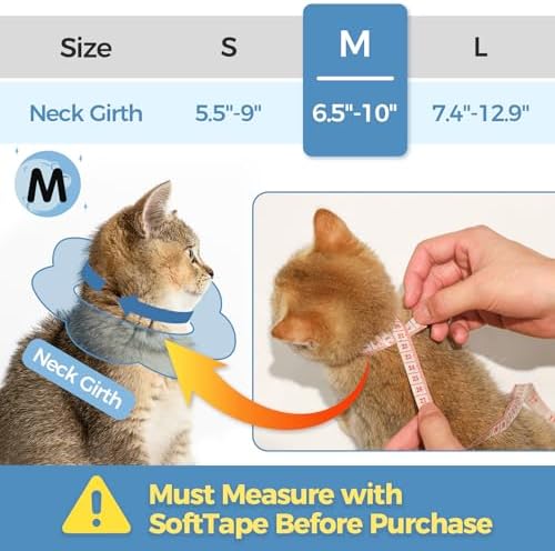 ComSaf Soft Cat Cone Collar Size M, Post-Surgery Recovery Collar for Cats