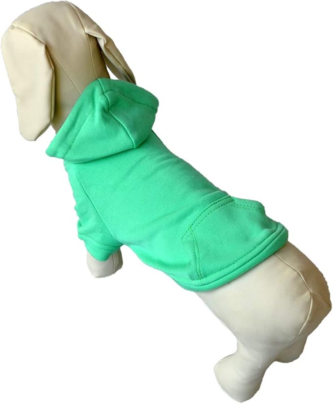 Lovelonglong Blank Basic Hoodie Sweatshirt for Dogs 100% Cotton Fits Small Medium Dachshund Large Dog Turquoise D-S