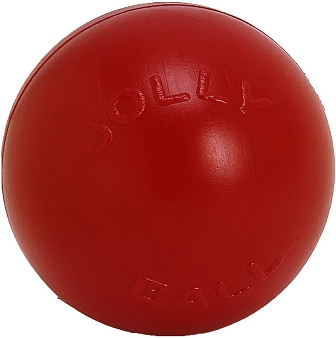 Jolly Pets Push-N-Play Small Dog Ball Toy, 4.5 in, Red