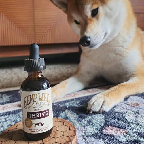 Hemp Well Thrive Hemp Oil for Dogs & Cats, Omega 3 & 6 Supplement, 2 Fl Oz