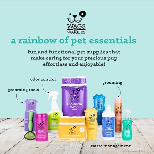 Wags & Wiggles Hypoallergenic Dog Wipes for Sensitive Skin, Fragrance-Free Waterless Cleansing Cloths for Paws, Face, and Dog Body, No SLS, Parabens, or DEA, 100 Count (Pack of 12)