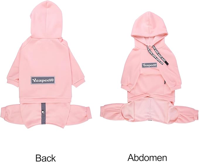 Dog Hoodies Winter Coat for Large Medium Dogs, Pullover 8 Legs Warm Coat Hooded Sweatshirt, Fleece Hoodie for Cold Weather (Pink, X-Large)