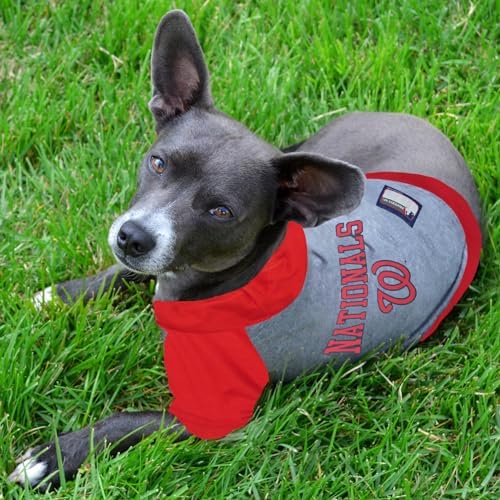 Pets First MLB Hoodie for Dogs & Cats - Washington Nationals Dog Hooded T-Shirt, X-Small. - MLB Team Color Hoody (NAT-4044-XS)