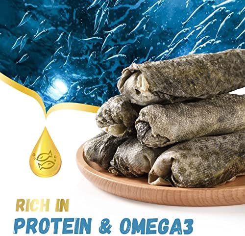 Pawmate Dog Treats Natural Cod Skin Rolls Fish Skin Dog Chews 10.6 oz