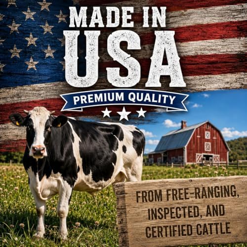 Nature’s Own Not-Rawhide Cherry Flavored Cow Ears for Dogs | Made in USA | Long Lasting Dog Chews | Safe Rawhide Alternative (Pack of 5)