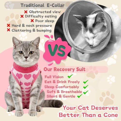 EMUST Recovery Suit for Cats, Soft Breathable Surgical Suit Anti Licking