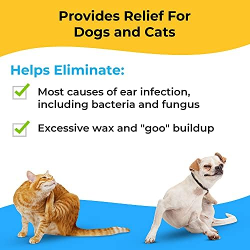 Smiling Paws Pets Comprehensive Pet Care Bundle: Tris Flush Dog & Cat Ear Cleaner Solution with Advanced Cat & Dog Skin Treatment Wipes