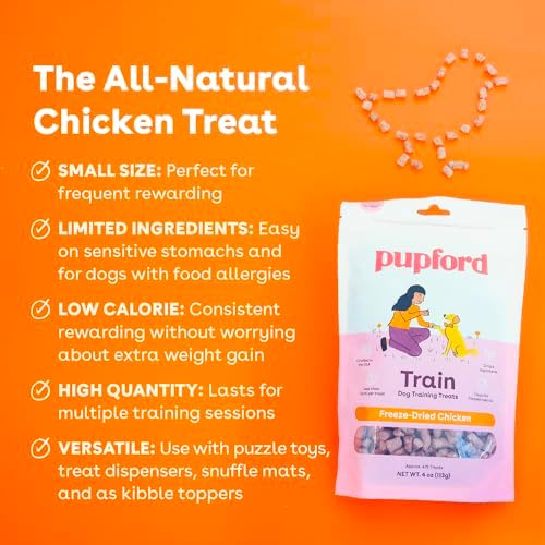 Pupford Freeze Dried Training Treats for Dogs & Puppies (Chicken, 8 oz)