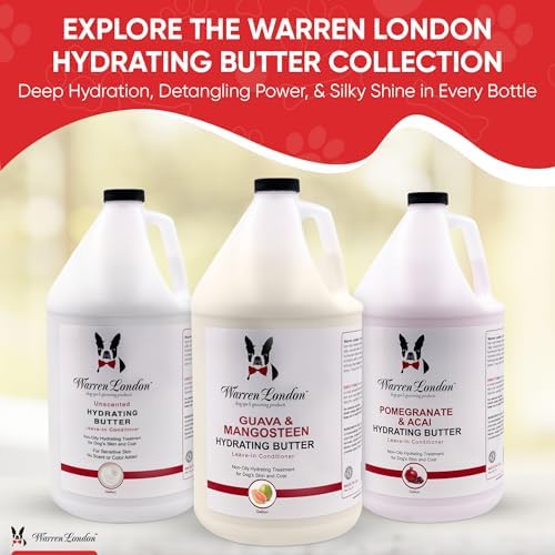 Warren London - Hydrating Butter and Leave-in Conditioner for Dogs Skin and Coat - Pomegranate & Acai - 1gal