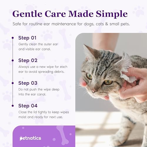 Gentle Guard Dog Ear Wipes with Aloe and Chamomile | Helps Remove Dirt & Wax Buildup | Dog Ear Cleaner Wipes | Alcohol-Free & Pet Safe | Pre-Soaked & Textured Pads | 100 Count 1 Pack