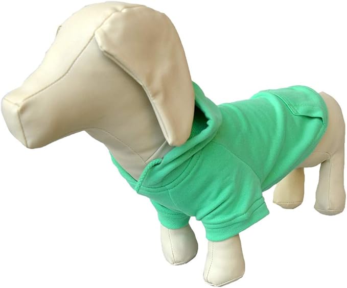 Lovelonglong Blank Basic Hoodie Sweatshirt for Dogs 100% Cotton Fits Small Medium Dachshund Large Dog Turquoise D-L