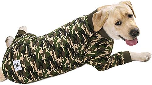 Dog Surgery Recovery Suit Female Male for Dogs After Surgery Medium Large Dogs Onesie Dog Pajamas Pjs Clothes (Camo, 26 (Dog Needs to Run, Must Buy a Bigger Size))