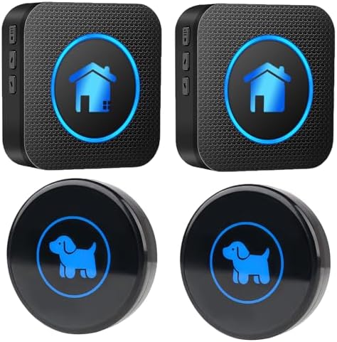 Dog Door Bell 2026 Enhanced Touch, Wireless Doggie Doorbell for Potty Training to Go Outside, IP65 Waterproof, 1000ft Range, 55 Melodies, 5 Modes & Adjustable Volume (2 Receivers+2Buttons)