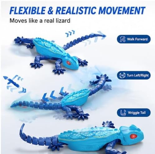 Gecko Rush Cat Toy, Remote Control Wall Climbing Cat Toy for Indoor，Blue