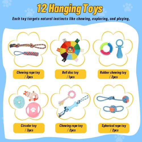 Purple Puppy Play Gym with 12 Hanging Toys
