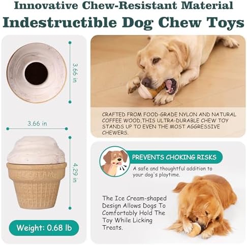Multi-Functional Interactive Dog Toys for Aggressive Chewers, Indestructible Dog Toys for Medium/Large Breeds,Frozen Dog Treat Dispenser to Keep Them Busy,Reduces Anxiety(Pack of 1)