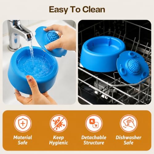 Senneny Dog Lick Bowl with 3 Suction Cups & Rolling Ball for Slow Feeder