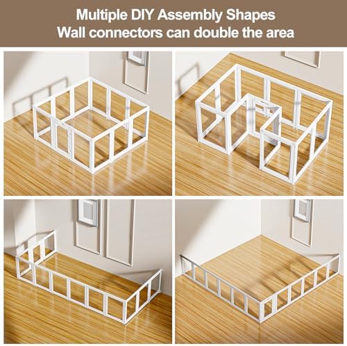 Clear Acrylic Dog Playpen Transparent Dog Playpen Indoor, Easy Assemble Clear Pet Pen for Puppy Bunny Cat Pig, Sturdy & Easy Cleaning Plastic Dog Puppy Fence