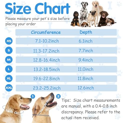 Upraded Dog Cone Collar After Surgery, Adjustable Soft Dog Cone, Soft Inner & Sturdy Protective Recovery Elizabethan Collar for Dogs to Stop Licking Wounds (XL)