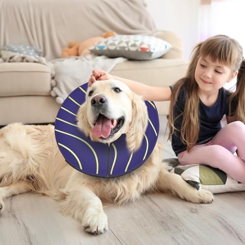 Adjustable Inflatable Dog Cone Collar for Surgery Recovery, Soft Cone for Dogs & Cats, Portable & Washable Dog Donut Collar, Small Cat Cone E Collar (Indigo XS)